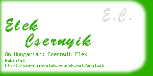 elek csernyik business card